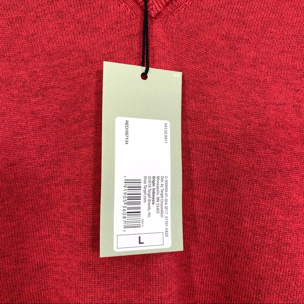 Goodfellow Men’s Red V-Neck Long Sleeve Sweater